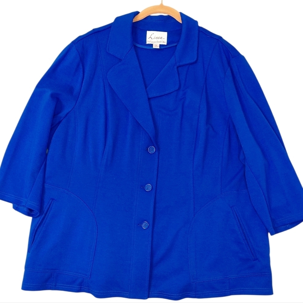 Linea by Louis Dell'Olio Royal Blue Blazer Jacket 2X Classic Workwear Office